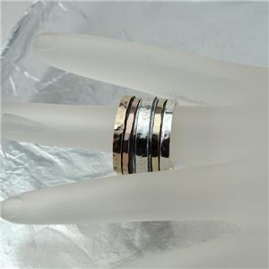 Judaica Hebrew Blessing Swivel Gold Silver Ring