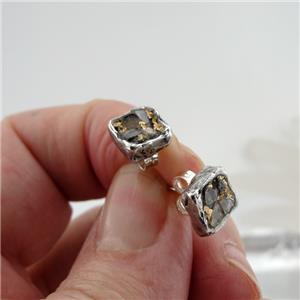 Hadar Designer Handmade 24k Yellow Gold Sterling Silver Raw Diamond Pendant