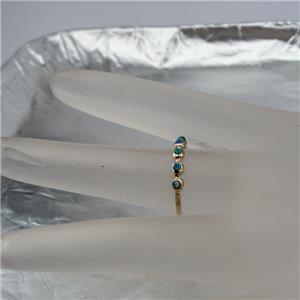 Hadar Designers Handmade Art 9k Gold Five Round Blue Opal Ring Gift for Israeli Women