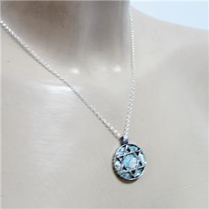 Hadar Designer Handmade 2 in 1 Star of David 925 Silver Roman Glass Pendant