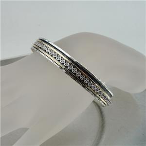 Hadar Designers 9k Yellow Gold 925 Silver Zircon Bangle Bracelet Valentine's Gift for Israeli Women