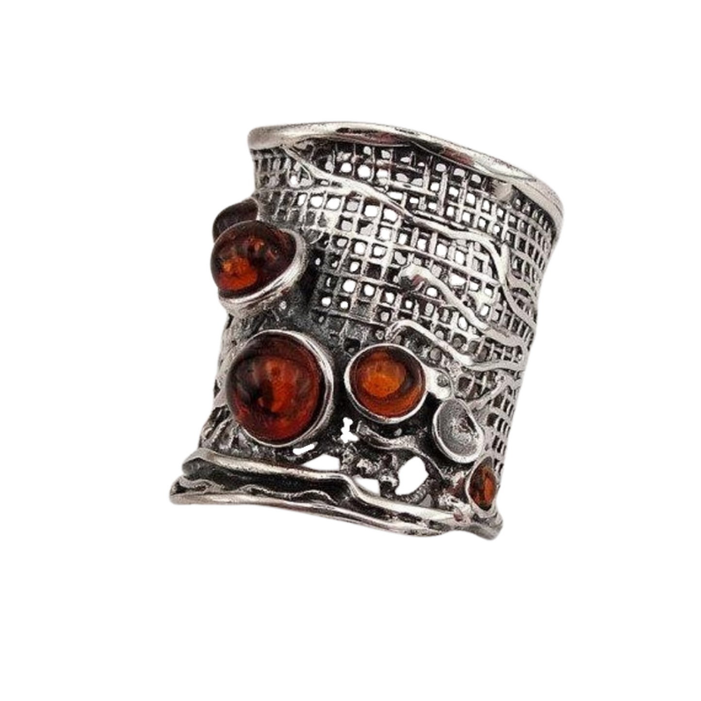 Textured sterling silver ring, wide Amber ring, wide ring, Sterling Silver Ring, Unisex ring, Honey amber ring, men ring, Made in Israel, wide ring, statement ring, Amber ring, gift for her, gift for him, Israeli Jewelry, Israeli design, men ring,