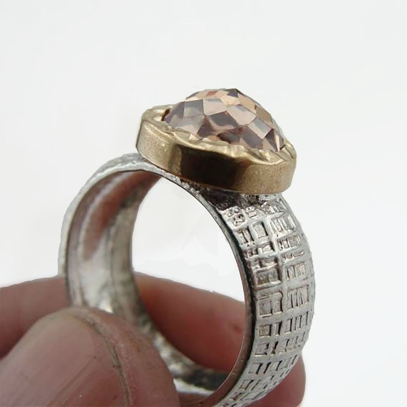 Champaign Ring 9K Gold Sterling Silver 925 Round Champaign Ring for Israeli Women Israeli Wife