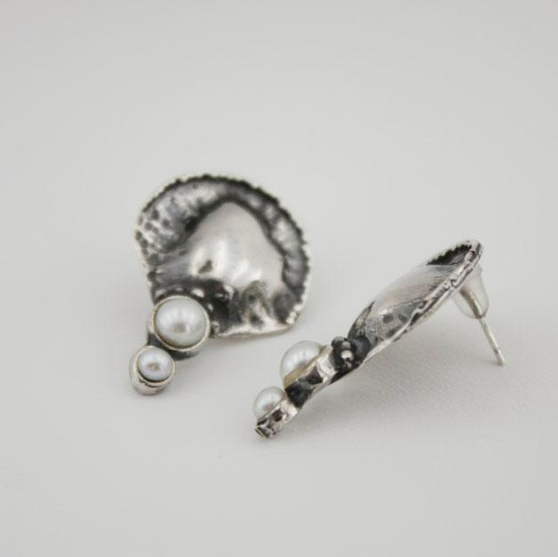 Hadar Jewelry Pomegranate earrings 925 sterling silver with Pearls