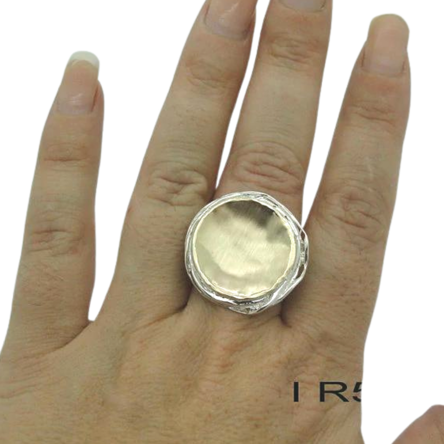 Stunning Israel Handmade Huge 9k Yellow Gold 925 sterling Silver Ring