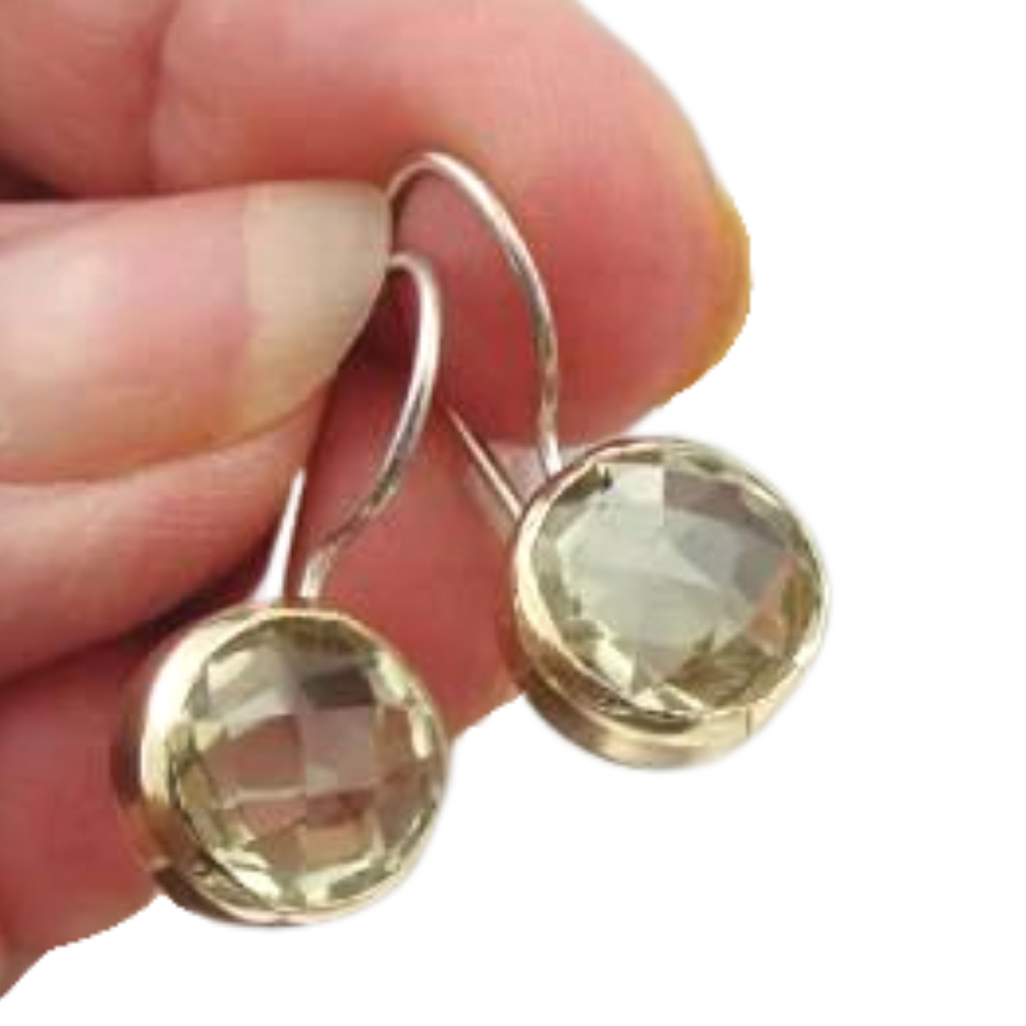 Handmade 9k Yellow Gold Sterling Silver Lemon Q Earrings