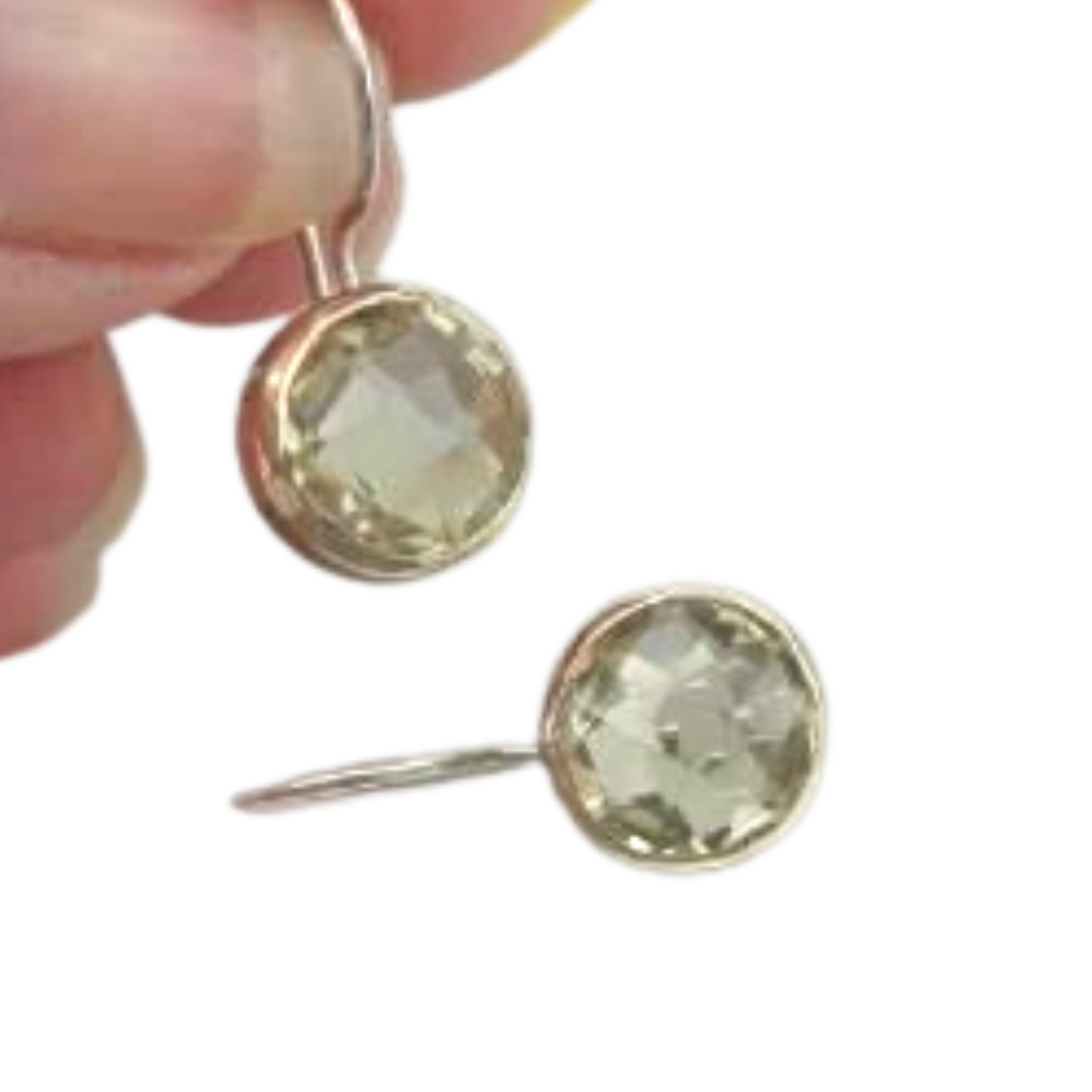 Handmade 9k Yellow Gold Sterling Silver Lemon Q Earrings