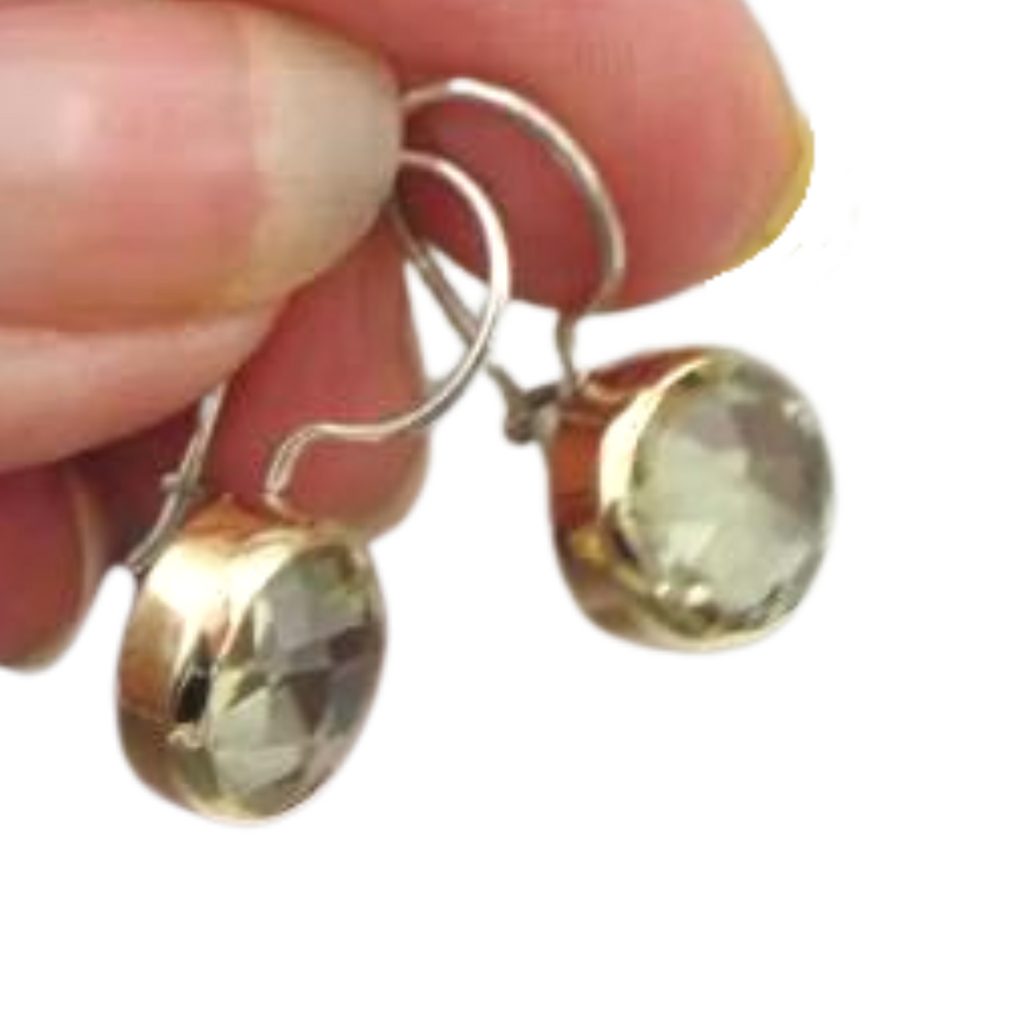 Handmade 9k Yellow Gold Sterling Silver Lemon Q Earrings