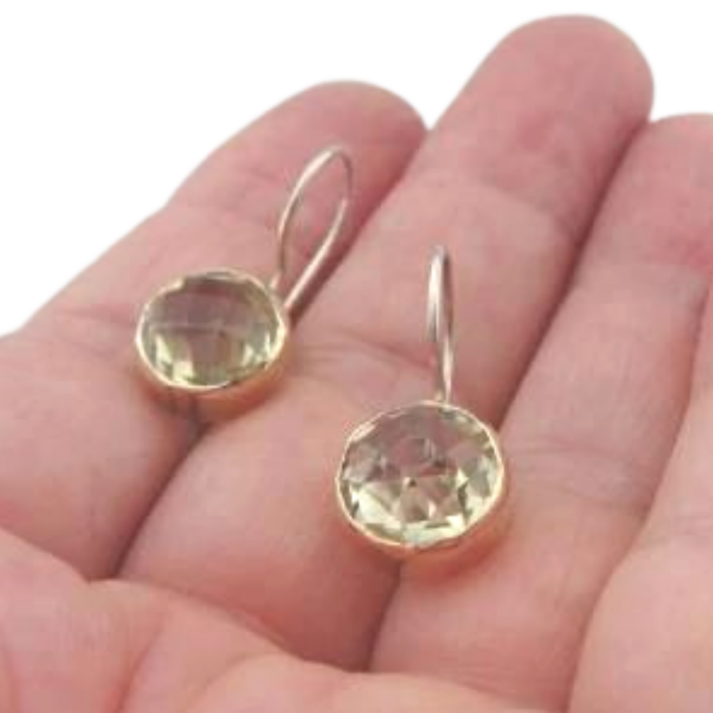 Handmade 9k Yellow Gold Sterling Silver Lemon Q Earrings