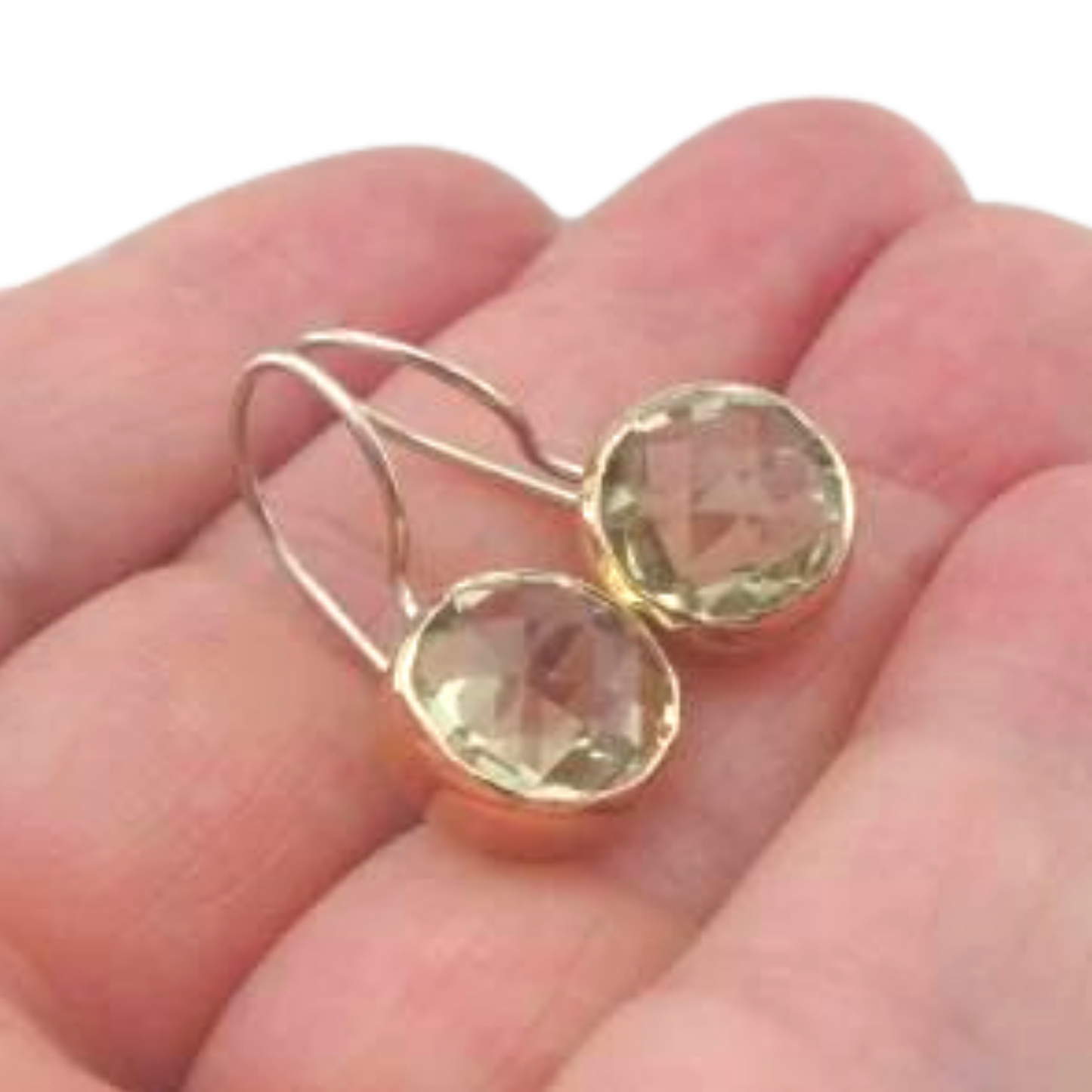 Handmade 9k Yellow Gold Sterling Silver Lemon Q Earrings