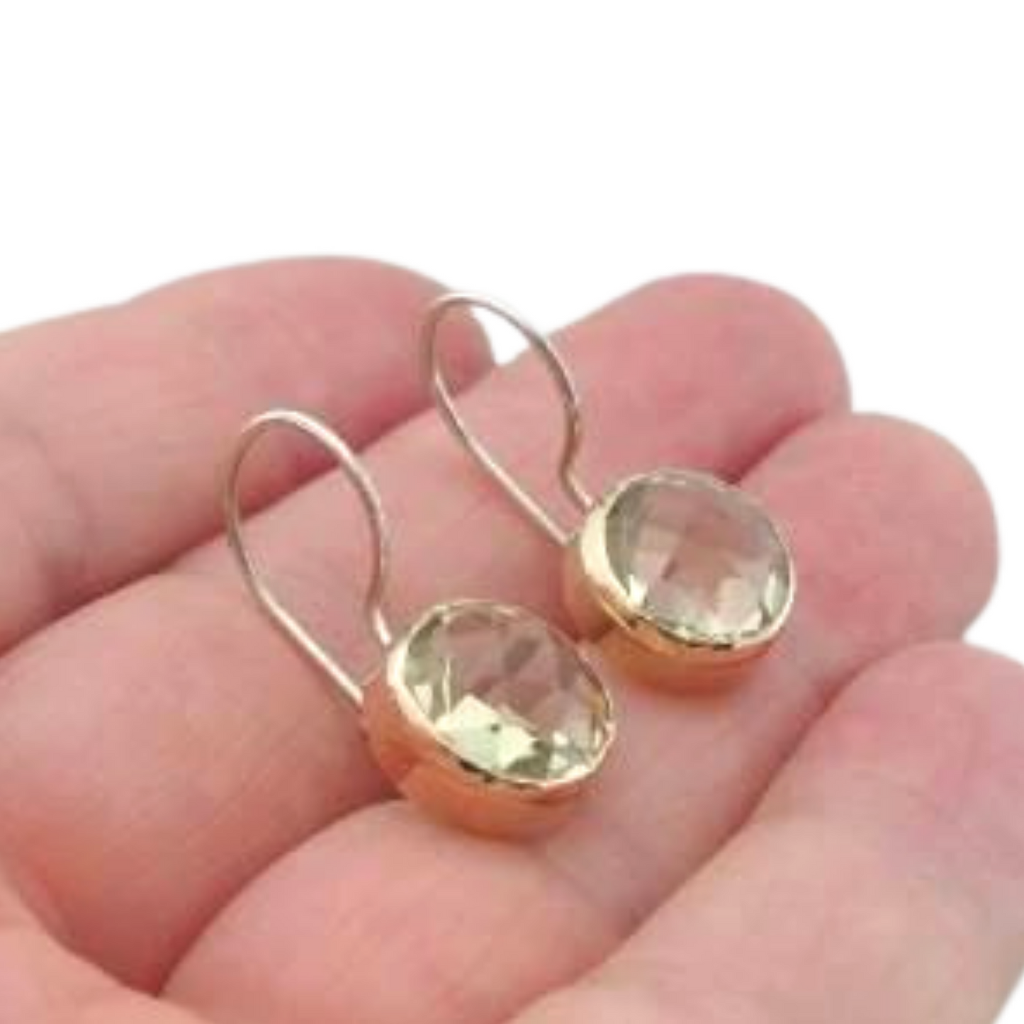 Handmade 9k Yellow Gold Sterling Silver Lemon Q Earrings