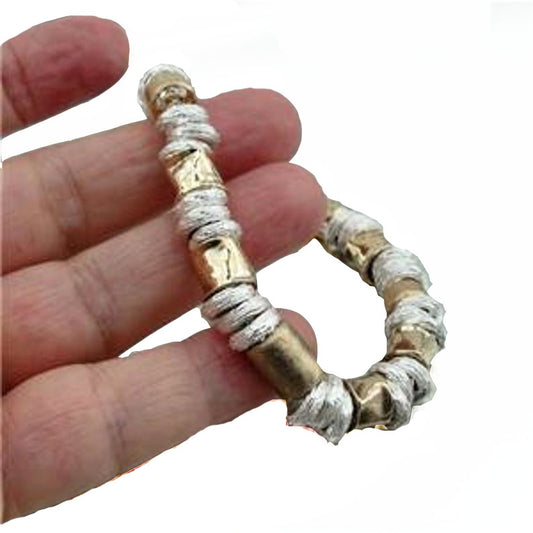 Unisex Bracelet 14k Yellow Gold Filled and Sterling Silver Bracelet