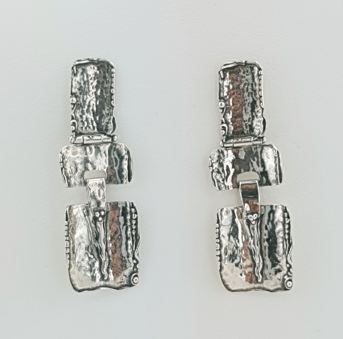 Hadar Jewelry Handmade Artistic and big 925 Sterling Silver Stud Earrings