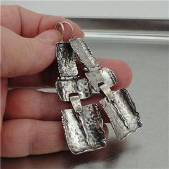 Solid Sterling Silver Earrings, Big Earrings, Statement Earrings, Geometric Earrings