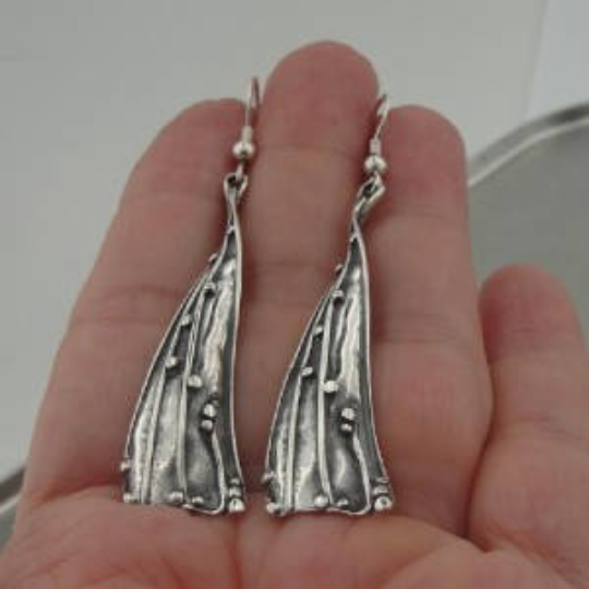Hadar Jewelry Handmade Art 925 Sterling Silver Long Earrings (H 271)