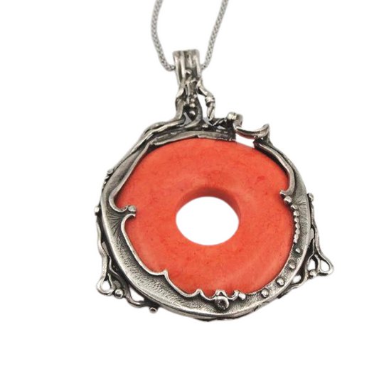 925 Silver Pendant with Coral