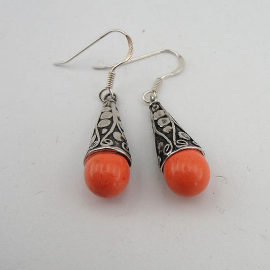 Drop shape Coral earrings