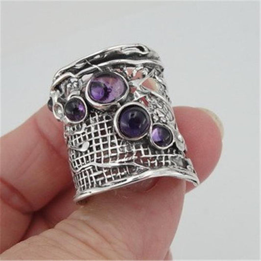Sterling Silver Amethyst Ring (H 144)