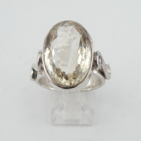 Lemon Quartz Silver Ring