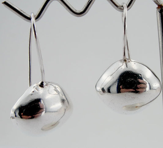 Hadar Handmade Art Silver 925 Polished , shiny Earrings, gift (is 207)