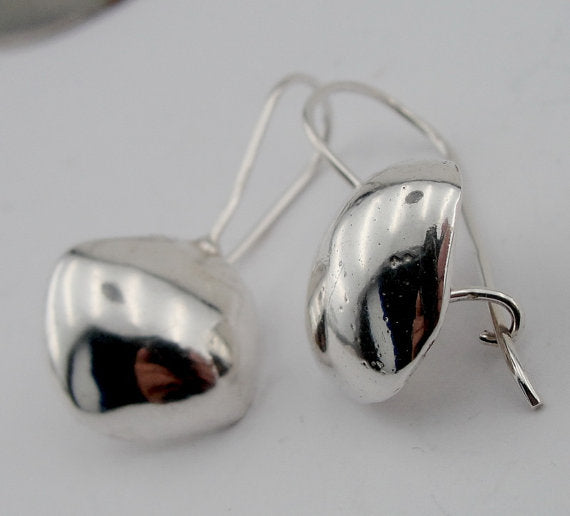 Hadar Handmade Art Silver 925 Polished , shiny Earrings, gift (is 207)