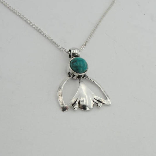 HADAR Israel Beautiful Sterling Silver and eilat Handmade Design Pendant (d4012