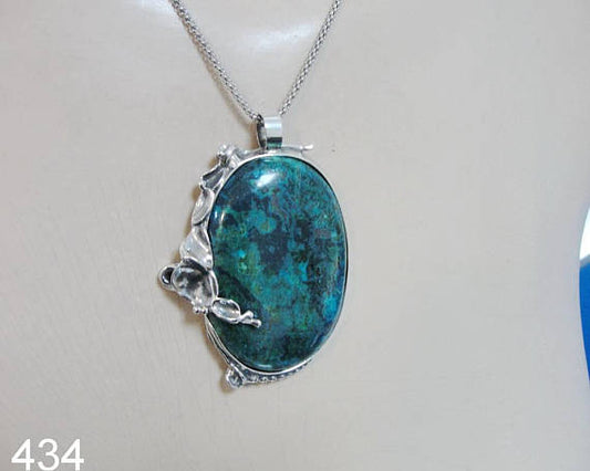 Handmade Sterling Silver Eilat Pendant with chain (434)