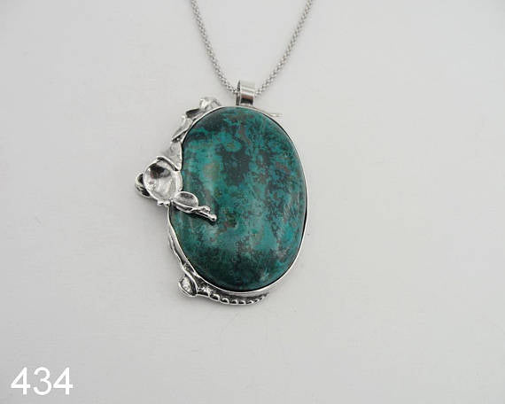 Handmade Sterling Silver Eilat Pendant with chain (434)