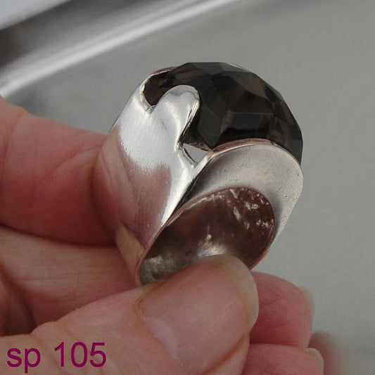 Striking Large Smokey Topaz 925 Sterling Silver (sp 105)