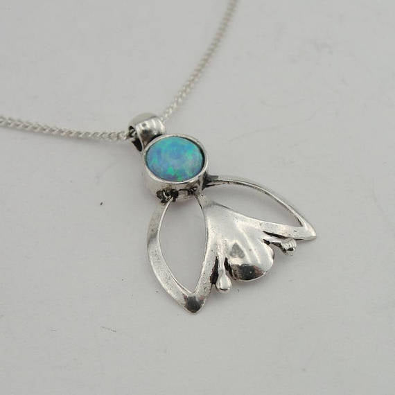 HADAR Israel Beautiful Sterling Silver and Opal Handmade Design Pendant (d4012