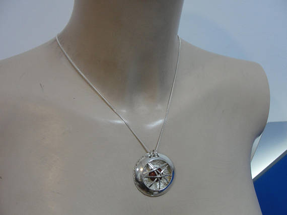 Great Handcrafted Sterling Silver coral Pendant ,chain , ( 4003)