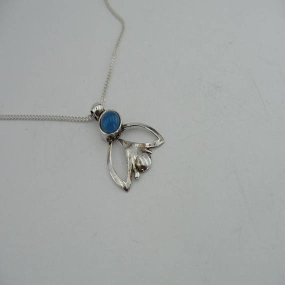 HADAR Israel Beautiful Sterling Silver and eilat Handmade Design Pendant (d4012