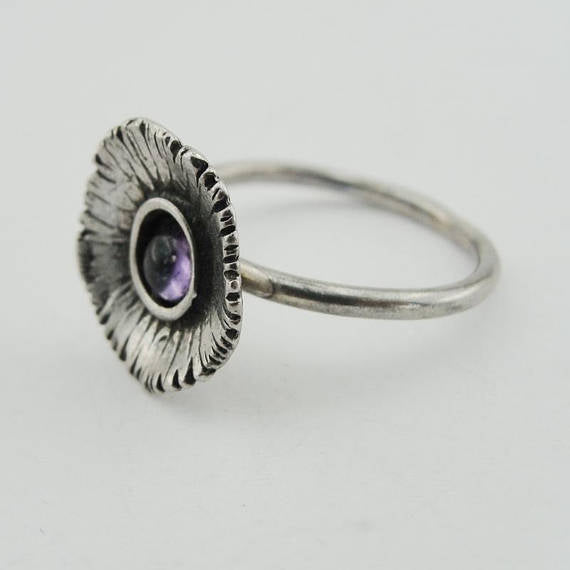 Hadar Israel Art Silver 925 Amethyst Ring 7 (k 1003)