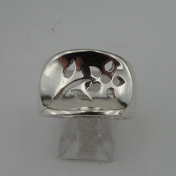 SUPER SALE Beautiful iSRAEL Handmade 925 Sterling Silver Flower Ring (tf 101)
