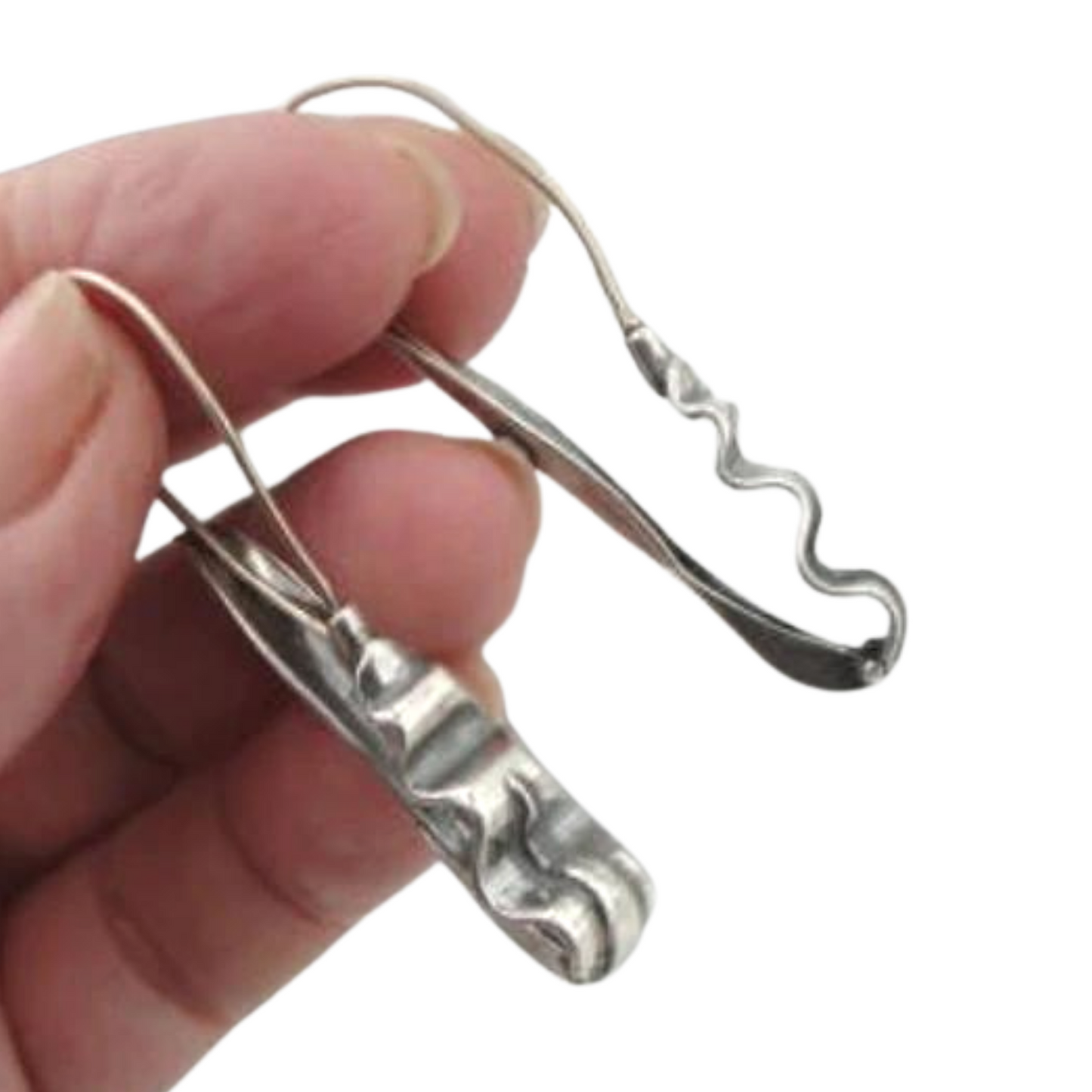 Sterling Silver Artistic Long Earrings, daily style earrings, sterling silver earrings, gift for her, evening style earrings, gift, style, Solid sterling silver earrings, darken earrings, Israeli design, Israeli jewelry, Long earrings, gift for mom