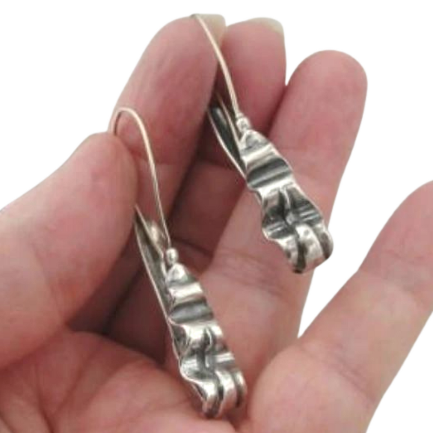 Sterling Silver Artistic Long Earrings, daily style earrings, sterling silver earrings, gift for her, evening style earrings, gift, style, Solid sterling silver earrings, darken earrings, Israeli design, Israeli jewelry, Long earrings, gift for mom