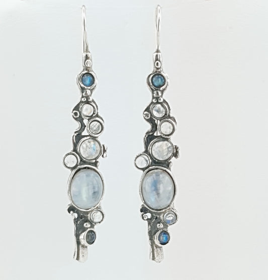 Hadar Jewelry handmade Dangle 925 Sterling moonstone Gemstone Earrings