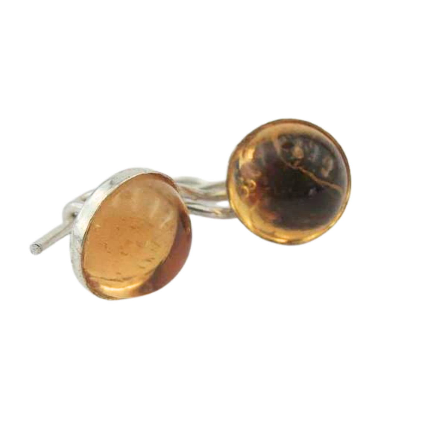 sterling silver Earrings with Natural Citrine Gemstones