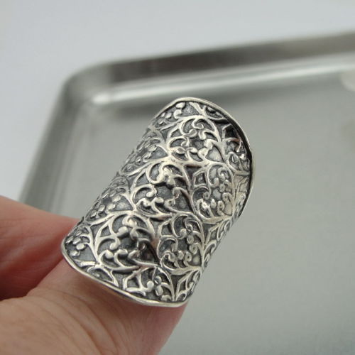 Hadar Designers Handmade 925 Sterling Silver Statment Wide Ring (Sha)