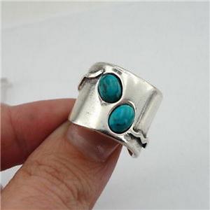 Wide Sterling Silver Turquoise Ring