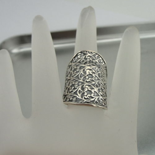 Hadar Designers Handmade 925 Sterling Silver Statment Wide Ring (Sha)