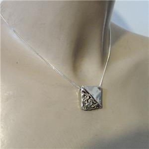 Hadar Designers Handmade Art filigree Sterling Silver Diagonal Pendant (H)