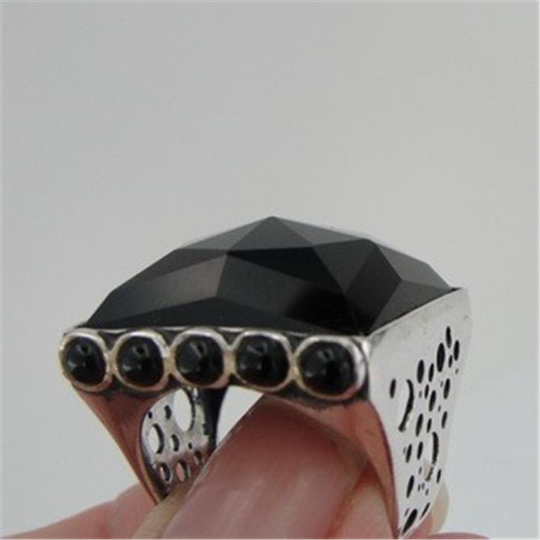 Hadar Jewelry Handmade Art Sterling Silver Ring Onyx any size (H 1334)