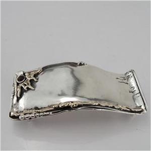 Hadar Designers Handmade 9k Gold 925 Silver Garnet Pendant Pin Brooch (H)