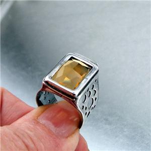 Hadar Designer Handmade 925 Sterling Silver Champagne Ring size