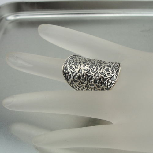 Hadar Designers Handmade 925 Sterling Silver Statment Wide Ring (Sha)