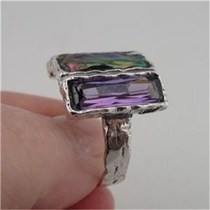 Hadar Designers Handmade 925 Sterling Silver Pearl Garnet Ring
