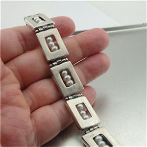 Hadar Designers Handmade Unique sterling Silver white Pearl Bracelet (H)