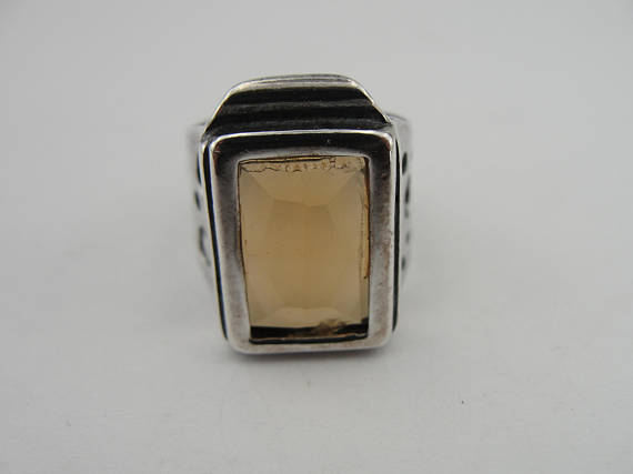 Sterling Silver & Champaign Ring (133)