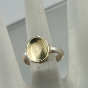 Hadar Designers Handmade Simple 9k Yellow Gold 925 Silver Ring  (H)